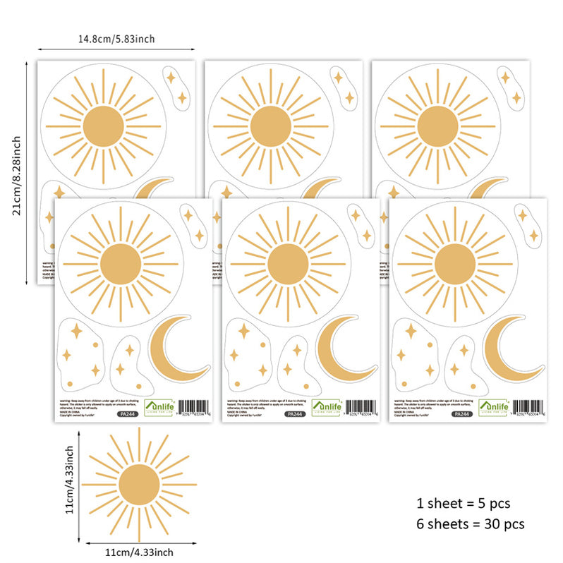 Boho Sun Moon Wall Decal Sticker | Vinyl Art Kids Nursery Room Decor ...
