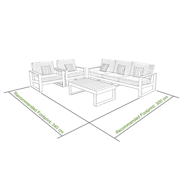 Coline 5 Seat Sofa Set White - Creative Living
