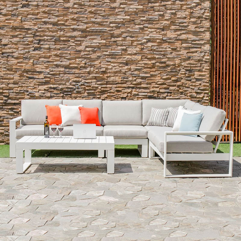 Coline Corner Sofa Set White - Creative Living