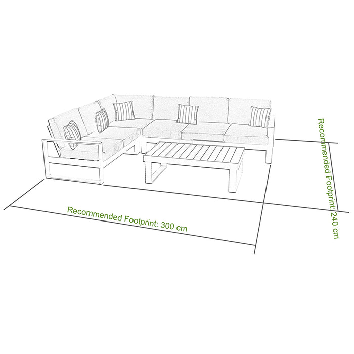 Coline Corner Sofa Set White - Creative Living