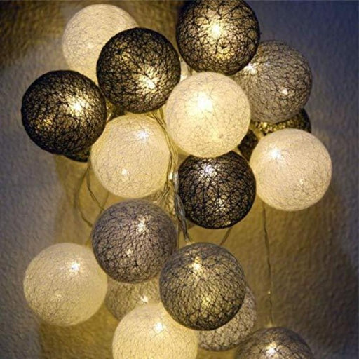 String Lights 20 Cotton Balls - Grey - Creative Living
