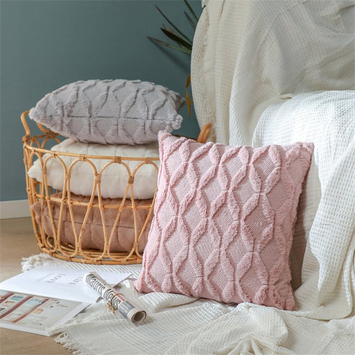 Fluffy Scatter Cushion - Dusty Pink Diamond - Creative Living