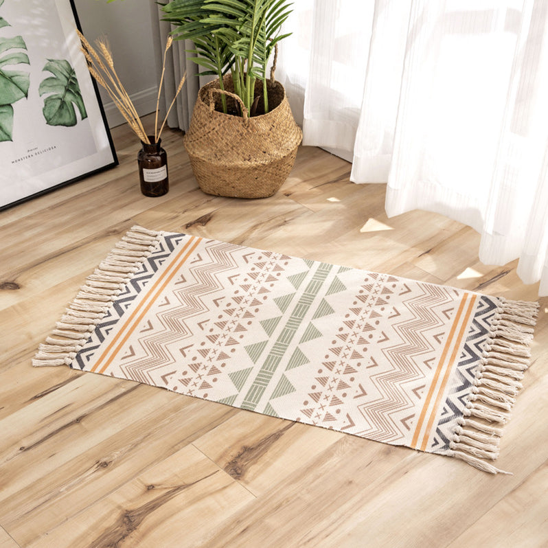 Rectangular Bohemian Rug Bohemian Tassel Rectangle Rug - Fresh | Creative Living
