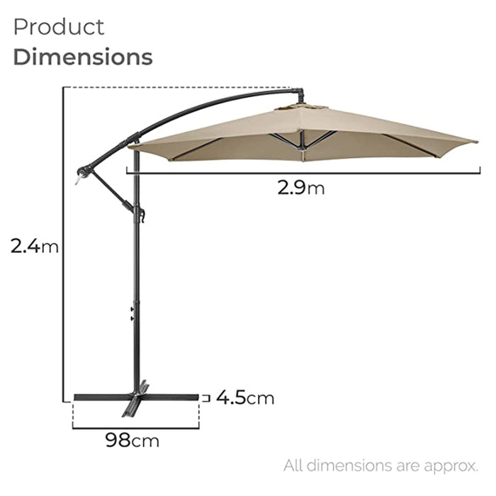 Christow Parasol 3 meter Without Base - Khaki