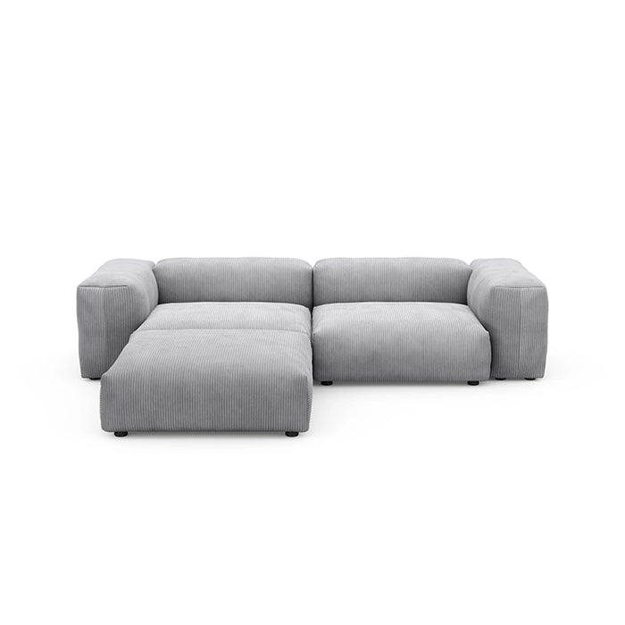 Vetsak Corner Sofa Set - Cord Velours Light Grey