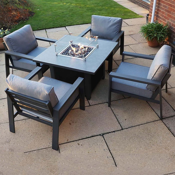 Melbury 4-seater Lounge Set with Fire Pit - Creative Living