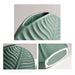 Nordic Ceramic Leaf Vase - Small Dark Green- Creative Living