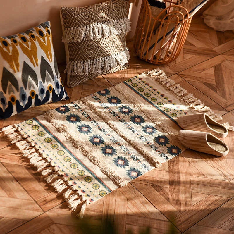 Moroccan Tassel Rectangle Rug - Valencia | Creative Living