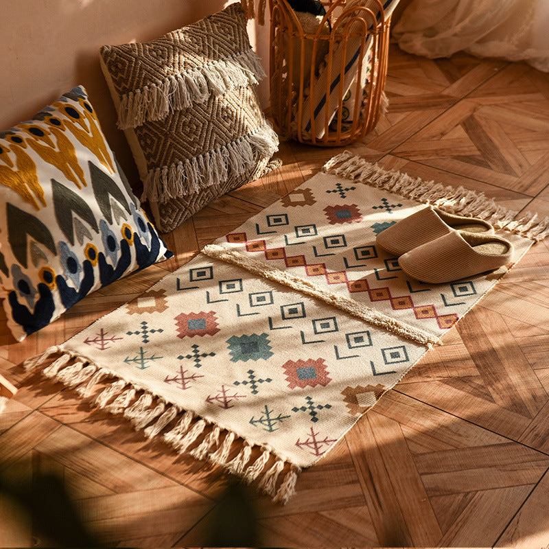 Moroccan Tassel Rectangle Rug - Seville | Creative Living