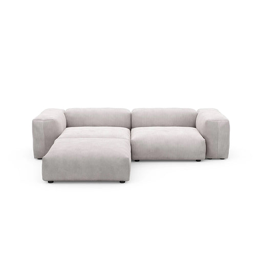 Vetsak Corner Sofa Set - Cord Velours Platinum
