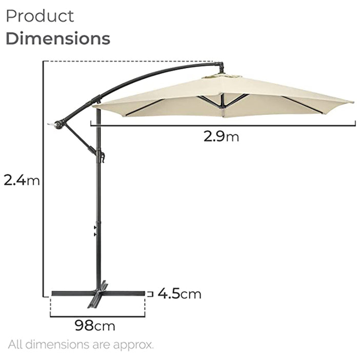 Christow Parasol 3 meter Without Base - Beige