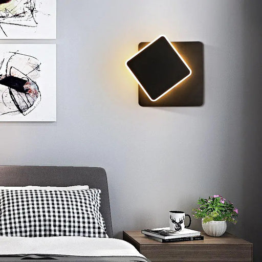 Black Double Square Rotating Wall Lamp - Creative Living