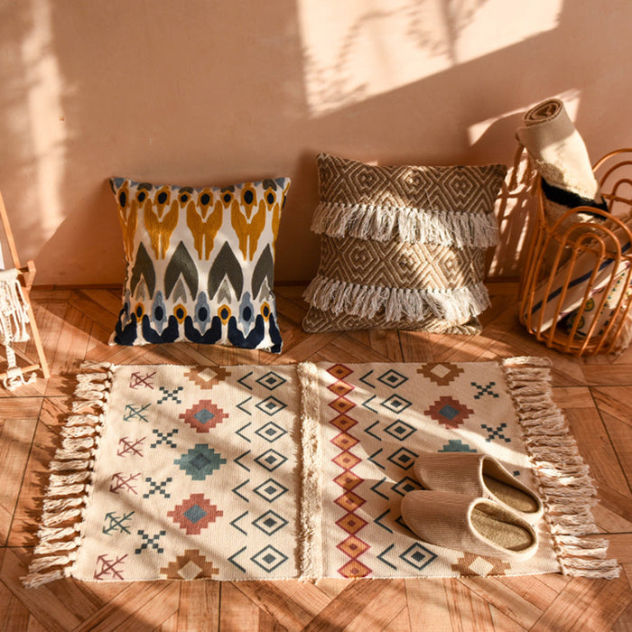 Moroccan Tassel Rectangle Rug Fresh - Creative Living