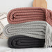 Knitted Throw Blanket with Tassels - Dusty Pink