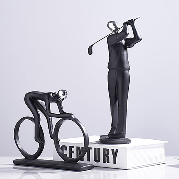 Black Cyclist Figurine - Creative Living