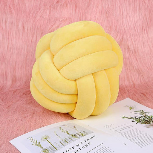 Knot Ball Cushion Yellow - Creative Living